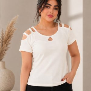 تاپ زنانه سه بند سفید