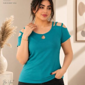تاپ زنانه سه بند آبی